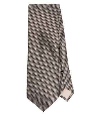 Cravată de mătase cu imprimeu geometric Tom Ford