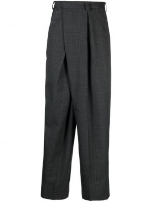 Asymetrické kostkované kalhoty relaxed fit Acne Studios šedé