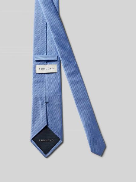 Jedwabny krawat w jednolitym kolorze Profuomo błękitny