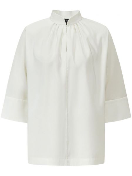 Bluse mit plisseefalten Shanghai Tang weiß