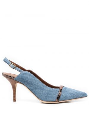 Полуотворени обувки с ток Malone Souliers синьо