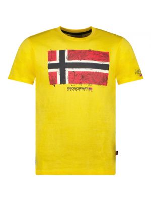 Koszulka z krótkim rękawem Geographical Norway żółta