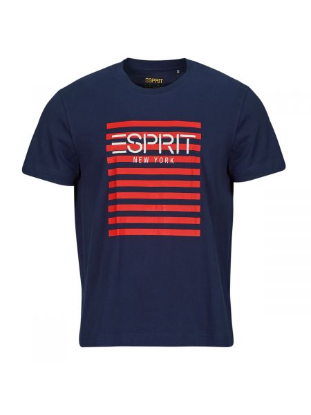 Pruhované tričko s krátkými rukávy Esprit modré