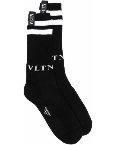 Calcetines con bordado Valentino negro