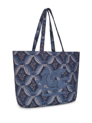 Shopper handtasche mit print Etro blau