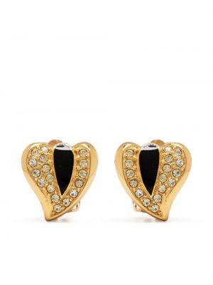 Szív mintás fülbevaló Christian Dior aranyszínű