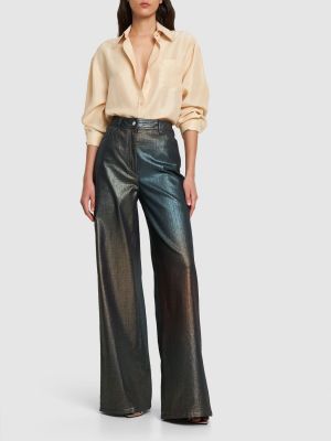 High waist jeans Alberta Ferretti silber