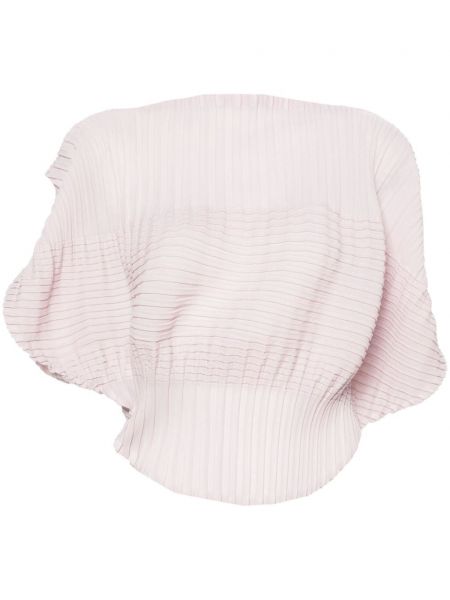 Πλισέ αμάνικη μπλούζα Issey Miyake ροζ