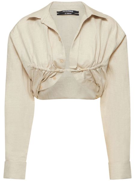 Skjorta i linne i bomull Jacquemus beige