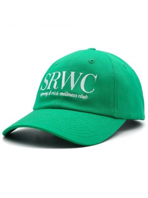 Памучна шапка с козирки Sporty & Rich зелено