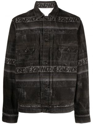 Obrabljena denim jakna s potiskom Sacai