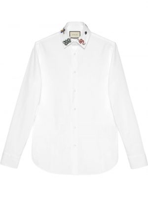 Biała koszula bawełniana Gucci, biały