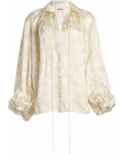 Блуза на цветя с принт Khaite бяло