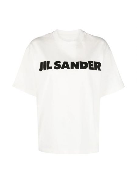 Koszulka bawełniana casual Jil Sander biała