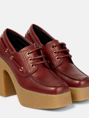Кожени полуотворени обувки от изкуствена кожа Stella Mccartney червено