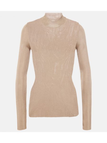 Silkki pitkä villapaita Saint Laurent beige