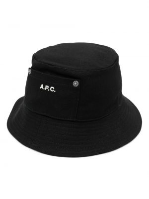 Mütze mit stickerei aus baumwoll A.p.c. schwarz