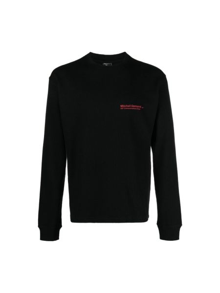 Czarny sweter z nadrukiem z okrągłym dekoltem Gr10k