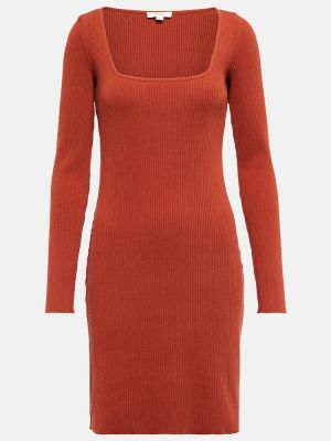 Bavlněné pletené šaty Vince - oranžová