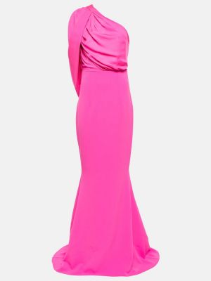 Saténové dlouhé šaty Safiyaa růžové