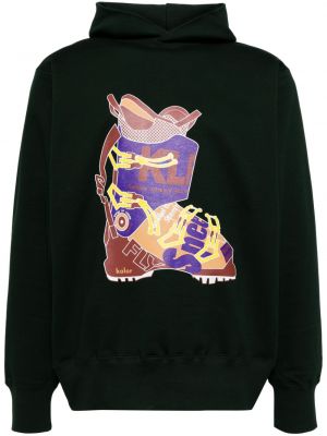Raštuotas medvilninis džemperis su gobtuvu Kolor