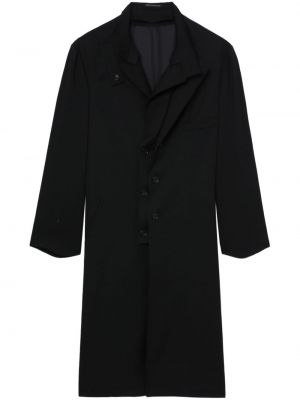 Vlněný kabát Yohji Yamamoto černý