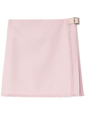 Μάλλινη φούστα με αγκράφα Burberry ροζ