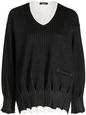 Плисиран памучен пуловер Undercover черно