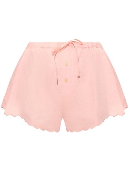 Lanene kratke hlače Victoria Beckham ružičasta