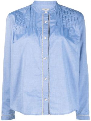Plisirana srajca Woolrich modra