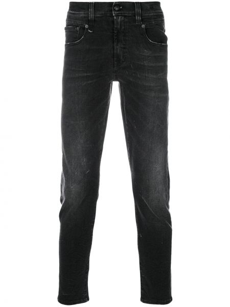 Jeansy skinny z wysoką talią slim fit R13 czarne