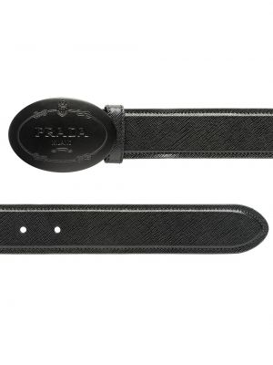 Cinturón de cuero Prada negro