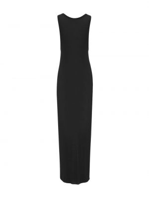 Przezroczysta sukienka koktajlowa bez rękawów Saint Laurent czarna