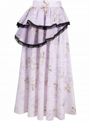 Asimetrična suknja s cvjetnim printom s printom Ulyana Sergeenko ružičasta