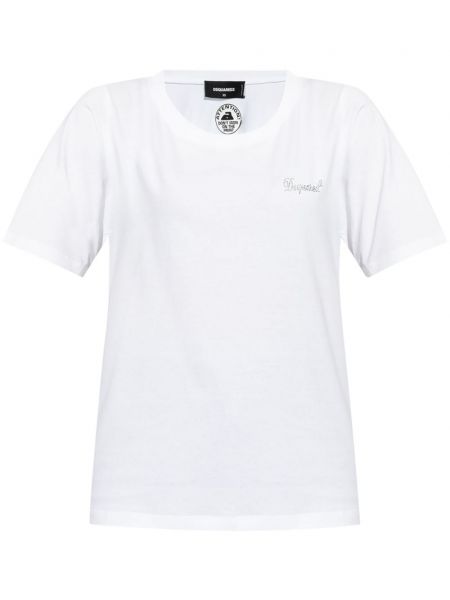 Bavlněné tričko Dsquared2 bílé