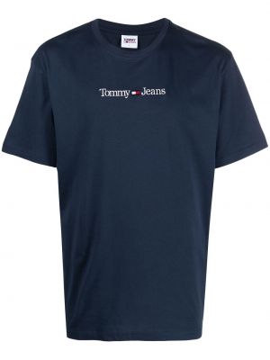 T-shirt med broderi Tommy Jeans blå