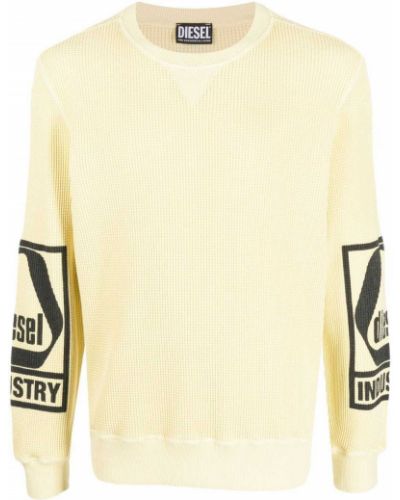 Chunky пуловер с принт Diesel жълто