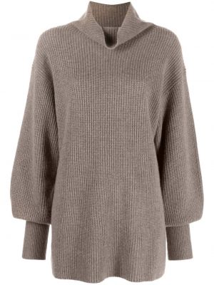 Пуловер с буфан ръкави By Malene Birger кафяво