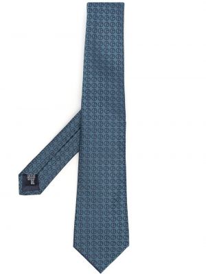 Žakárová hedvábná kravata Giorgio Armani modrá