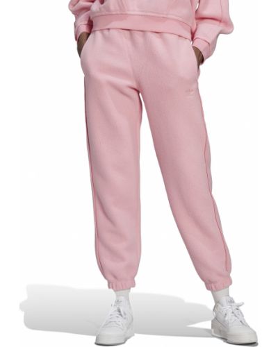 Voľné priliehavé teplákové nohavice Adidas Originals ružová