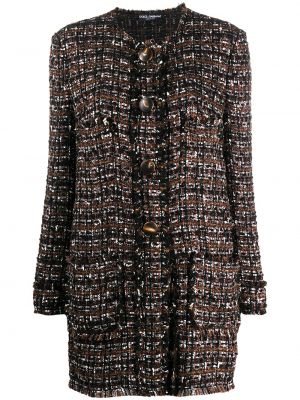 Abrigo con botones de tweed Dolce & Gabbana marrón