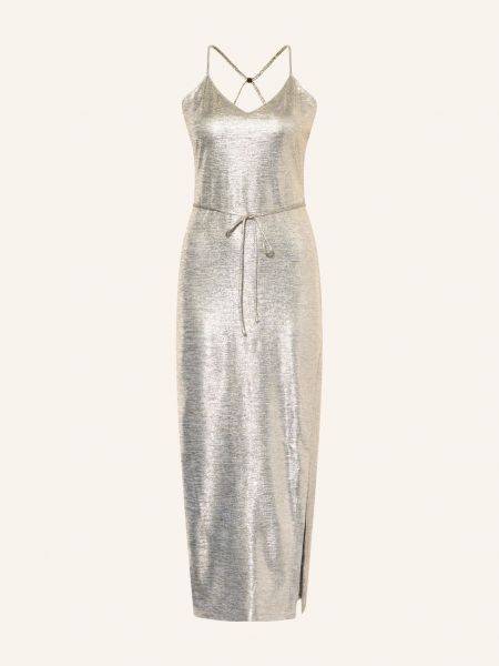 Sukienka wieczorowa z dżerseju Calvin Klein srebrna