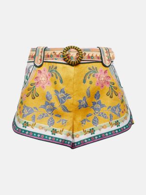 Pantalones cortos de lino Zimmermann amarillo