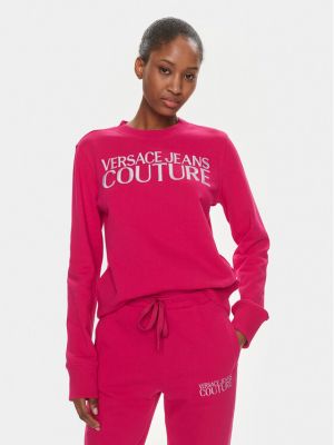 Bluza polarowa bawełniana Versace Jeans Couture różowa