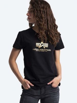Bavlněné tričko Alpha Industries černé
