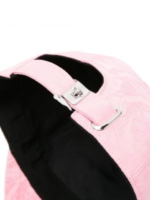 Žakardinis kepurė su snapeliu Versace rožinė