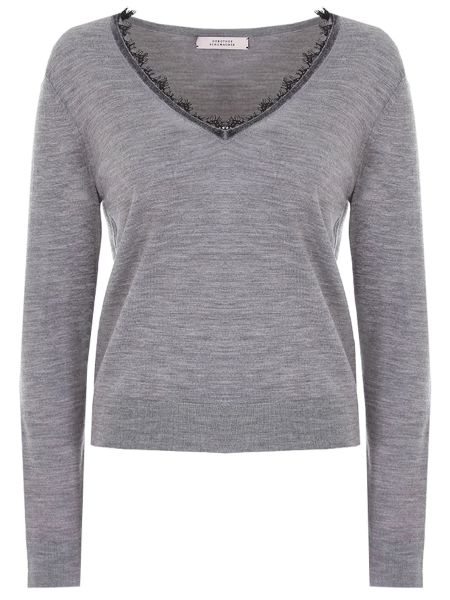 Кружевной шерстяной пуловер Dorothee Schumacher серый