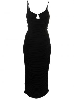 Černé drapované midi šaty Paris Georgia