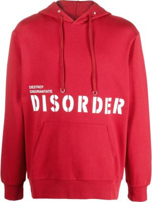 Hoodie con stampa John Richmond rosso