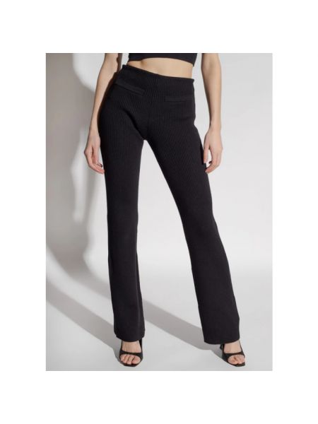 Pantalones de cintura baja de lana Saint Laurent negro